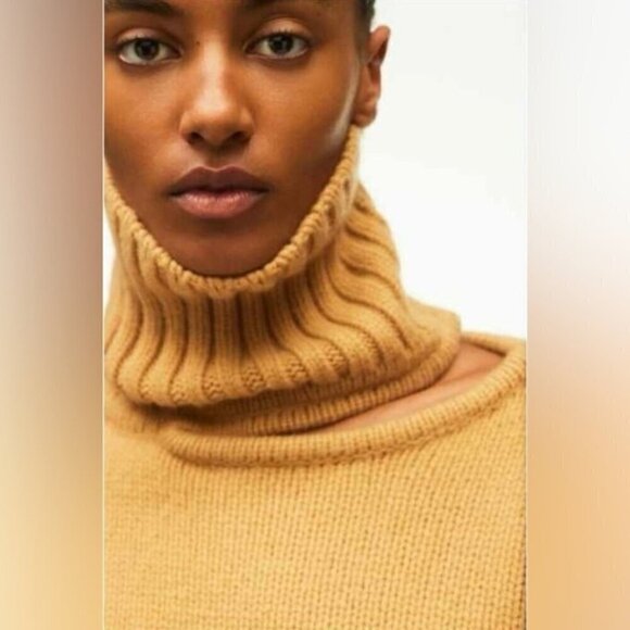 🩷 Zara - Women's Merino Wool Cut Outs Limited Edition Sweater - Brown. Size:XS-S - Picture 15 of 16